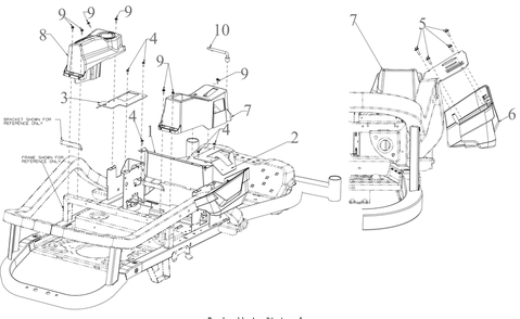 Platform Diagram and Parts List for ZT2-60KH (17ASEAC5A10)(2022) Cub Cadet Lawn Tractor